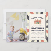  Circus Foto Birthday Party Invitation Kaart (Voorkant)