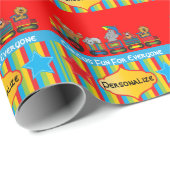 Circus Fun Baby shower Thema Cadeaupapier (Rol Hoek)