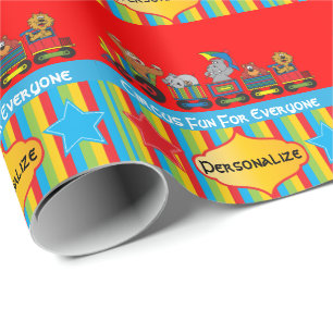 Circus Fun Baby shower Thema Cadeaupapier