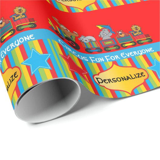 Circus Fun Baby shower Thema Cadeaupapier (Rol Hoek)