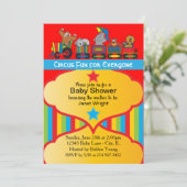 Circus Fun Baby shower Uitnodiging (Staand voorkant)