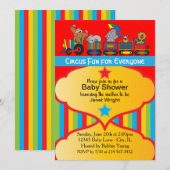 Circus Fun Baby shower Uitnodiging (Voorkant / Achterkant)