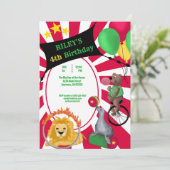 Circus Fun grillige dier primaire kleur Kaart (Staand voorkant)