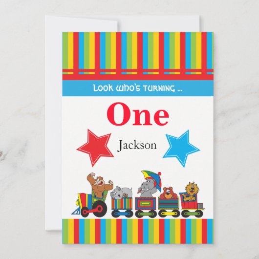 Circus Fun Kinder 00th Birthday Kaart (Voorkant)