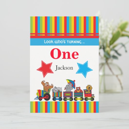 Circus Fun Kinder 00th Birthday Kaart (Staand voorkant)