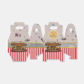 CIRCUS Gable Boxes Vintage Draaimolen Persoonlijk Bedankdoosjes (Uitgevouwen)