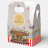 CIRCUS Gable Boxes Vintage Draaimolen Persoonlijk Bedankdoosjes (Geopend)