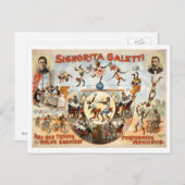 Circus Galetti en uitvoerende apen Briefkaart (Voorkant / Achterkant)