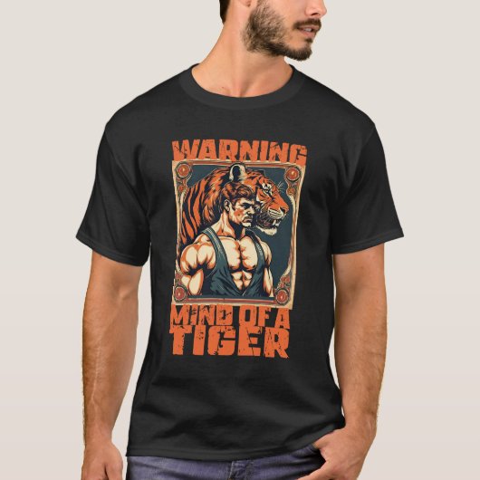  circus geest van een tijger sterke spier man t-shirt (Voorkant)