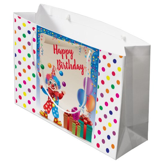 Circus Gelukkige Verjaardag Groot Cadeauzakje (Achterkant Gekanteld)