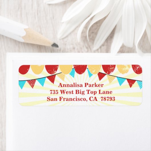  Circus gepersonaliseerd adreslabel Etiket (Insitu)