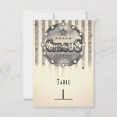 Circus gestreepte strepen feest tafel nummer kaart (Voorkant)