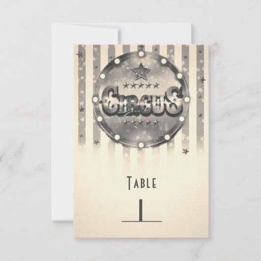 Circus gestreepte strepen feest tafel nummer kaart (Voorkant)