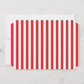 Circus gestreepte verjaardagsfeesticket uitnodigin kaart (Achterkant)