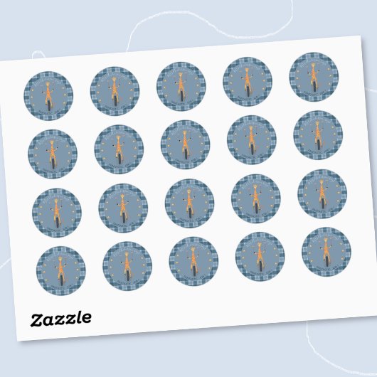 Circus Giraffe Student Reward Blue Sticker