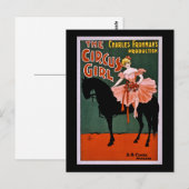 Circus Girl 1897 Retro Briefkaart (Voorkant / Achterkant)