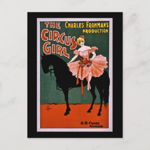Circus Girl 1897 Retro Briefkaart