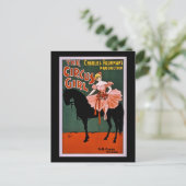 Circus Girl 1897 Vintage Briefkaart (Staand voorkant)