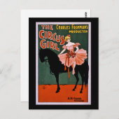 Circus Girl 1897 Vintage Briefkaart (Voorkant / Achterkant)
