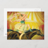 Circus Girl Acrobat op paarden Briefkaart (Voorkant / Achterkant)