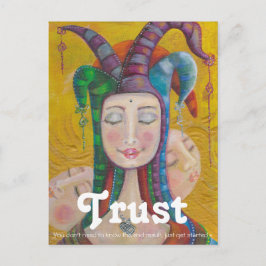 Circus Girl Jester| Carnaval Briefkaart TRUST Quot