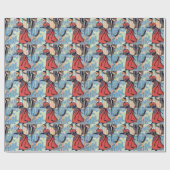 Circus Girl Vintage-poster aap Cadeaupapier (Vlak)