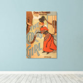 Circus Girl - Voeding Elephant and Monkey Canvas Afdruk (Insitu (Houten vloer))