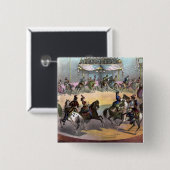 Circus Grand Finale, circa 1872. Vierkante Button 5,1 Cm (Voorkant /achterkant)