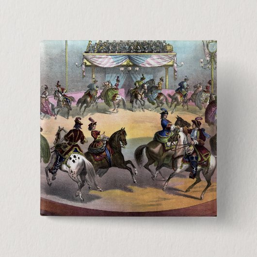 Circus Grand Finale, circa 1872. Vierkante Button 5,1 Cm (Voorkant)