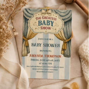 Circus Greatest Baby Show Jongens Baby Shower Kaart