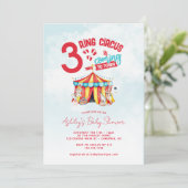 Circus grote top triplets Baby shower Kaart (Staand voorkant)