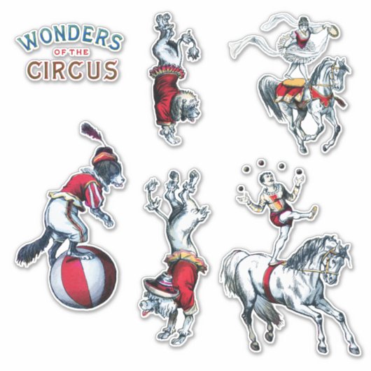  Circus Handelingen, Honden en Paarden Sticker (Voorkant)