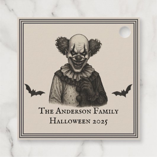 circus | Haunted Carnival Theme Halloween Bedankjes Labels (Achterkant)