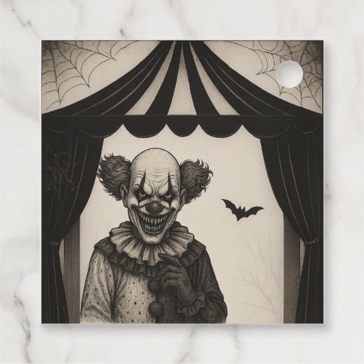  circus | Haunted Carnival Theme Halloween Bedankjes Labels (Achterkant)