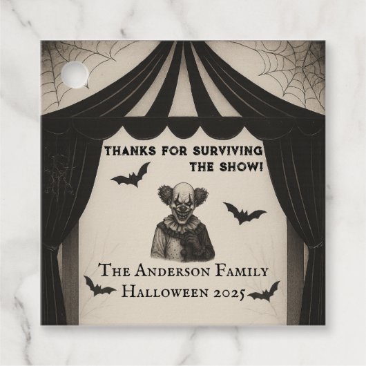 circus | Haunted Carnival Theme Halloween Bedankjes Labels (Voorkant)