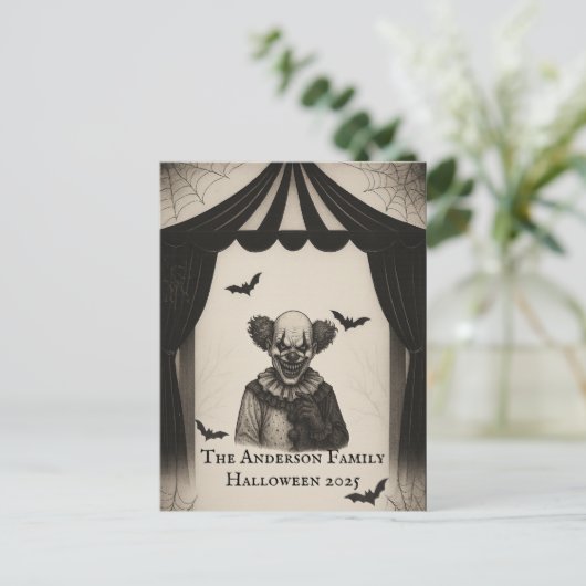  circus | Haunted Carnival Theme Halloween Briefkaart (Staand voorkant)
