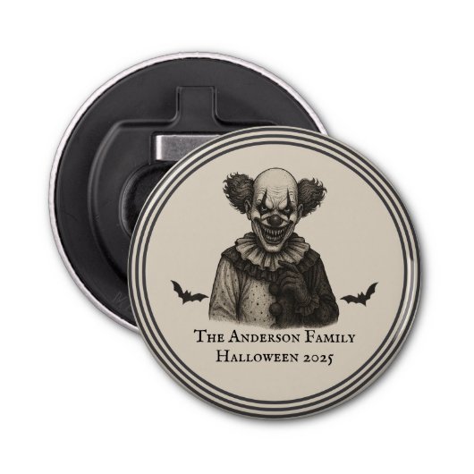 circus | Haunted Carnival Theme Halloween Button Flesopener (Voorkant)