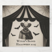  circus | Haunted Carnival Theme Halloween Sparkling Wijnetiket (Enkel label)