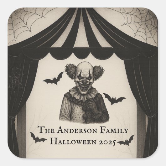  circus | Haunted Carnival Theme Halloween Vierkante Sticker (Voorkant)