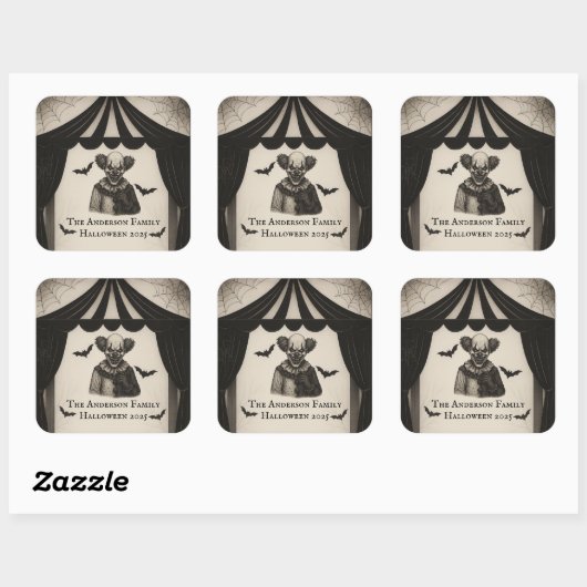  circus | Haunted Carnival Theme Halloween Vierkante Sticker (Vel)
