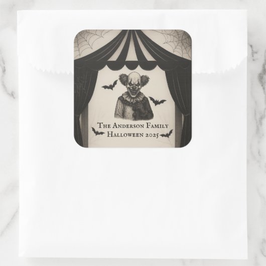  circus | Haunted Carnival Theme Halloween Vierkante Sticker (Tas)