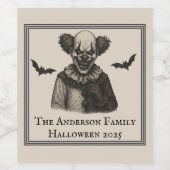  circus | Haunted Carnival Theme Halloween Wijn Etiket (Enkel label)