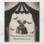  circus | Haunted Carnival Theme Halloween Wijn Etiket (Enkel label)