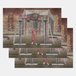 Circus Hippo Balancing Inpakpapier Vel