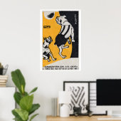Circus Honden Met Bal - Matchbox Print - Esthetisc (Thuiskantoor)