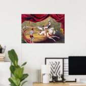 Circus Horse and Clowns in Ring Acrobat Poster (Thuiskantoor)