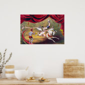 Circus Horse and Clowns in Ring Acrobat Poster (Keuken)