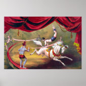Circus Horse and Clowns in Ring Acrobat Poster (Voorkant)