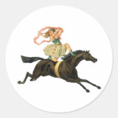 Circus Horse and Dancer Ronde Sticker (Voorkant)