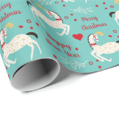 Circus Horse Merry-kersttekst Sjabloon Cadeaupapier (Rol Hoek)